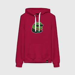 Толстовка-худи хлопковая женская Пепе крутой в очках, цвет: маджента