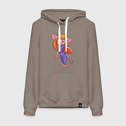 Толстовка-худи хлопковая женская Rescue rangers - Gadget Hackwrench, цвет: утренний латте