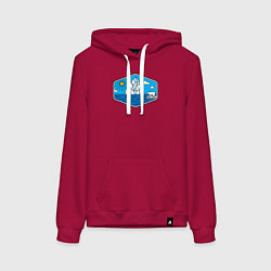 Толстовка-худи хлопковая женская Северный мишка, цвет: маджента