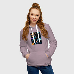 Толстовка-худи хлопковая женская Ты моя вселенная, цвет: сиреневый — фото 2