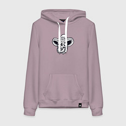 Толстовка-худи хлопковая женская Черепок в сомбреро, цвет: сиреневый