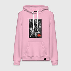 Толстовка-худи хлопковая женская Sons Of Anarchy all, цвет: светло-розовый