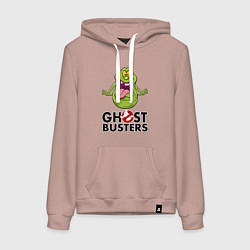 Толстовка-худи хлопковая женская Ghostbusters - slimmer, цвет: пыльно-розовый