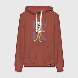 Толстовка-худи хлопковая женская Лола Банни - Looney Tunes, цвет: кирпичный