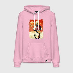 Толстовка-худи хлопковая женская Fallout - nuka cola playbill, цвет: светло-розовый