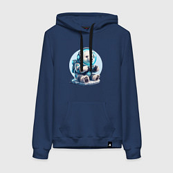 Женская толстовка-худи Белый медвежонок - киберспорт