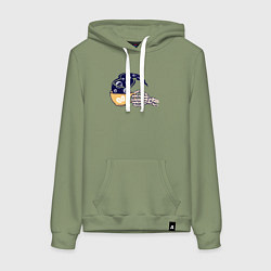 Толстовка-худи хлопковая женская Кофейный космос, цвет: авокадо