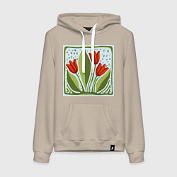 Женская толстовка-худи Цветущие тюльпаны
