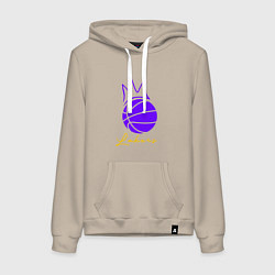 Толстовка-худи хлопковая женская Короли Лейкерс, цвет: миндальный