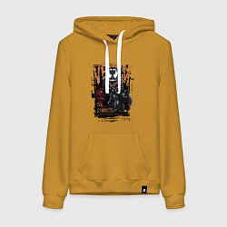 Толстовка-худи хлопковая женская Веном черный симбиот, цвет: горчичный