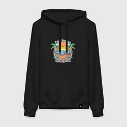 Толстовка-худи хлопковая женская Скелет на чиле, цвет: черный