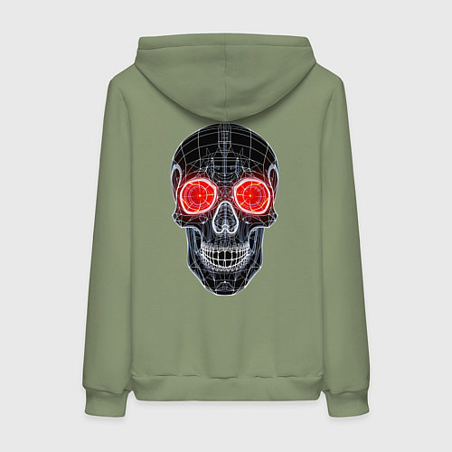 Женская толстовка-худи Halloween skull / Авокадо – фото 2