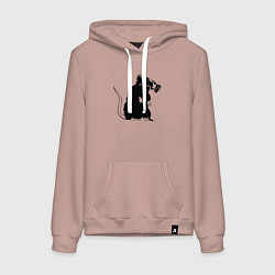 Толстовка-худи хлопковая женская Gas rat, цвет: пыльно-розовый