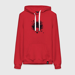 Толстовка-худи хлопковая женская Девчонка милашка, цвет: красный