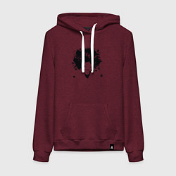 Толстовка-худи хлопковая женская Девочка весна, цвет: меланж-бордовый
