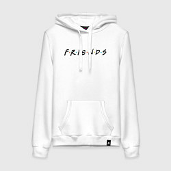 Толстовка-худи хлопковая женская Friends logo, цвет: белый