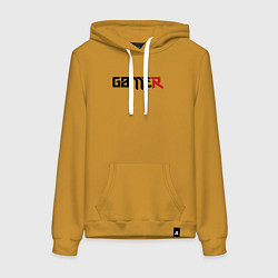Толстовка-худи хлопковая женская Gamer, цвет: горчичный