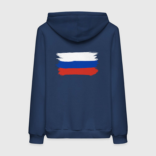 Женская толстовка-худи Флаг россии нарисованный / Тёмно-синий – фото 2