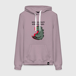 Толстовка-худи хлопковая женская Когда я вырасту годзилла, цвет: сиреневый