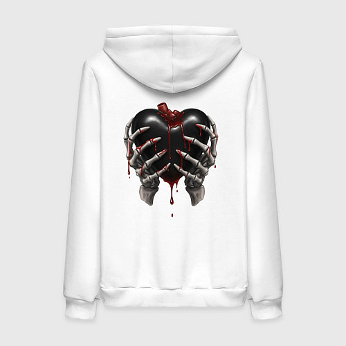 Женская толстовка-худи Goth heart - Хэллоуин / Белый – фото 2