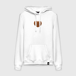 Толстовка-худи хлопковая женская Тульпа пряник, цвет: белый