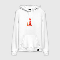 Толстовка-худи хлопковая женская День победы 80 родина, цвет: белый