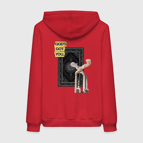 Женская толстовка-худи Завод и ковер / Красный – фото 2