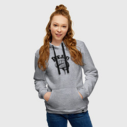 Толстовка-худи хлопковая женская Мозговой центр, цвет: меланж — фото 2