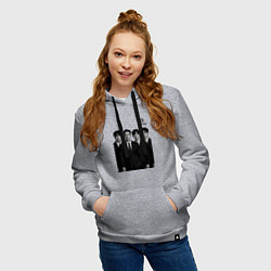 Толстовка-худи хлопковая женская Astro в деловом стиле, цвет: меланж — фото 2