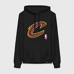Толстовка-худи хлопковая женская Кливленд Кавальерс - большой лого, цвет: черный
