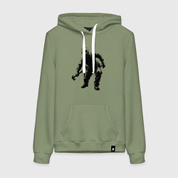 Толстовка-худи хлопковая женская Монтажник с молотком, цвет: авокадо