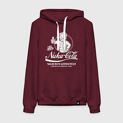 Толстовка-худи хлопковая женская Fallout - nuca kola, цвет: меланж-бордовый