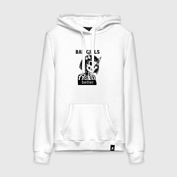 Толстовка-худи хлопковая женская Девочка скелет, цвет: белый