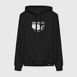 Толстовка-худи хлопковая женская Bridges logo, цвет: черный