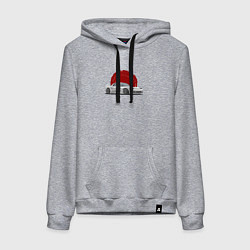 Толстовка-худи хлопковая женская Mazda RX-7 Роторная легенда, цвет: меланж