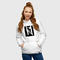 Толстовка-худи хлопковая женская Теннисный удар, цвет: белый — фото 2