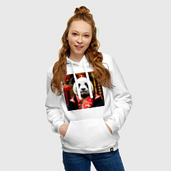 Толстовка-худи хлопковая женская Императорская панда, цвет: белый — фото 2