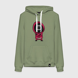 Толстовка-худи хлопковая женская Солдат из игры в кальмара, цвет: авокадо