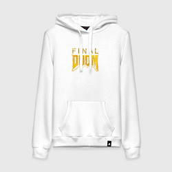 Женская толстовка-худи Doom final gold logo