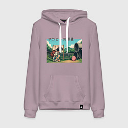 Толстовка-худи хлопковая женская Встреча с Такопи, цвет: сиреневый