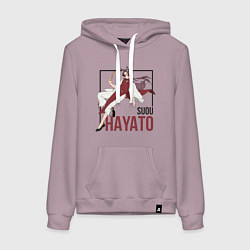 Толстовка-худи хлопковая женская Хаято - Ветролом, цвет: сиреневый