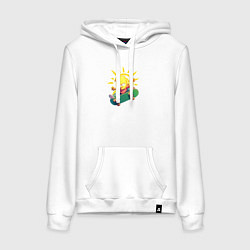 Толстовка-худи хлопковая женская Бартоломью, цвет: белый