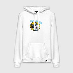 Толстовка-худи хлопковая женская Sub-zero fighter, цвет: белый