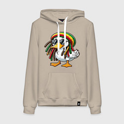 Толстовка-худи хлопковая женская Раста утка, цвет: миндальный