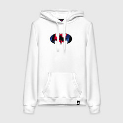 Толстовка-худи хлопковая женская Batman knight, цвет: белый