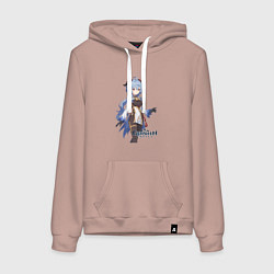 Толстовка-худи хлопковая женская Гань Юй Genshin Impact, цвет: пыльно-розовый