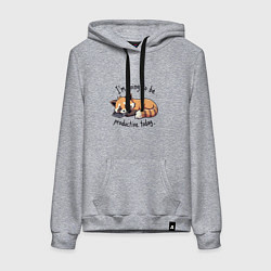 Толстовка-худи хлопковая женская Очень ленивый нот, цвет: меланж