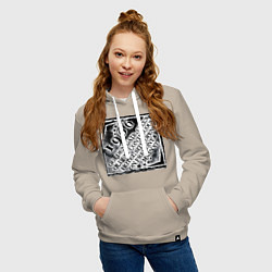 Толстовка-худи хлопковая женская Путешествие в Лас-Вегас, цвет: миндальный — фото 2