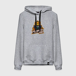 Толстовка-худи хлопковая женская Pumpkin gun, цвет: меланж