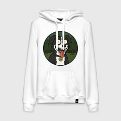 Толстовка-худи хлопковая женская Mr Pickles dog, цвет: белый